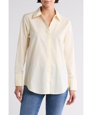 Seven7 Classic Button Front Shirt - Natural