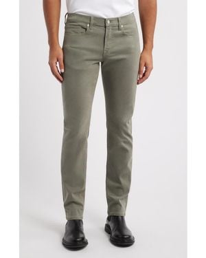 FRAME L'Homme Slim Fit Five-Pocket Twill Pants - Gray