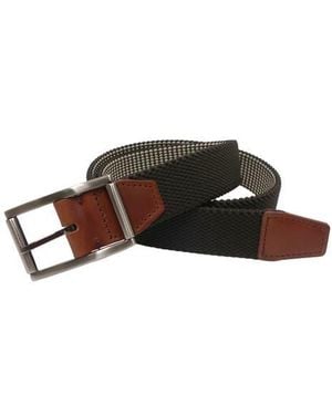 Boconi Reversible Elastic Braid Feather Edge Belt - Brown
