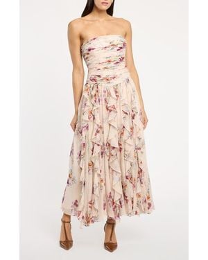 Cinq À Sept Gayla Iris Print Strapless Maxi Dress - Multicolor