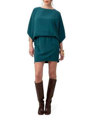 Trina Turk Manhattan Dropped Waist Dress - Blue