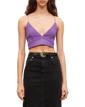 Maje Lapraia Crop Chain Strap Camisole - Purple