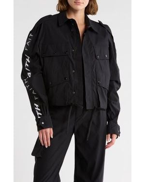 Faith Connexion Cropped Parka - Black