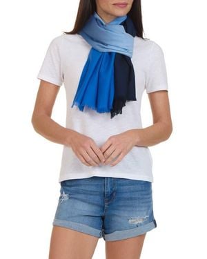 Vince Dip Dye Wool & Cashmere Scarf - Blue