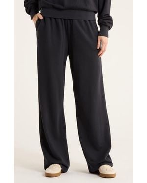 Rag & Bone Cotton French Terry Wide Leg Sweatpants - Blue