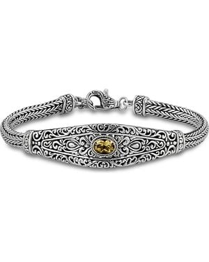 Samuel B. Sterling Filigree Amethyst Bracelet - Metallic