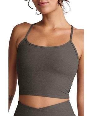 Beyond Yoga Space Dye Slim Racerback Crop Tank - Gray