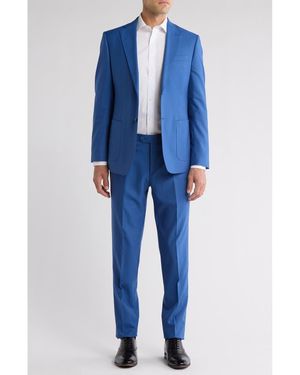 English Laundry Solid Wool Blend Suit - Blue