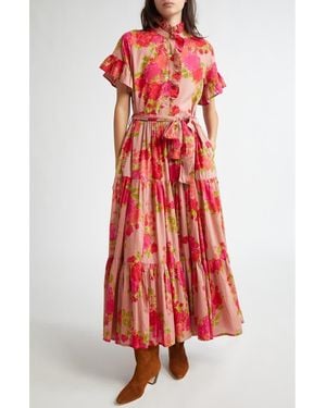 MILLE Victoria Ruffle Front Dress - Red