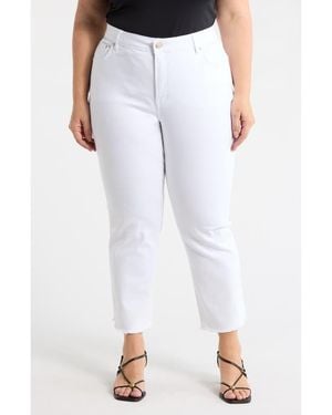 Seven7 Frayed Ankle Straight Leg Jeans - Blue