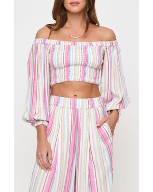 LSPACE Palma Off-The-Shoulder Top - Red