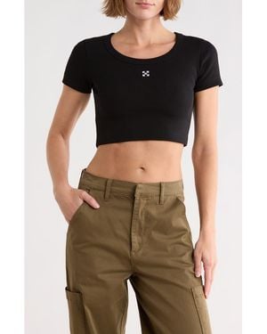 Off-White c/o Virgil Abloh Ribbed Crop T-Shirt - Black