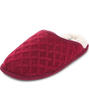 FLOOPI Isabel Lattice Knit Scuff Slipper - Red