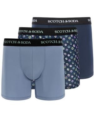 Scotch & Soda Assorted 3-Pack Stretch Boxer Briefs - Blue