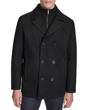 Kenneth Cole Classic Wool Peacoat - Black