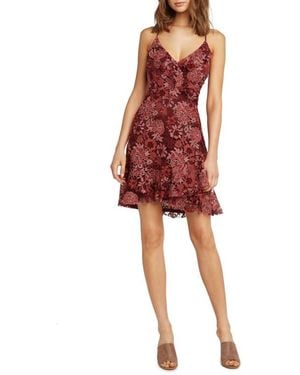 Matty M Floral Lace Minidress - Red