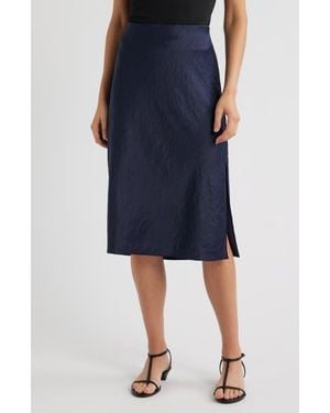 Madewell Satin Midi Slipskirt - Blue