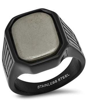 HMY Jewelry Two-Tone Stainless Steel Ring - Multicolor