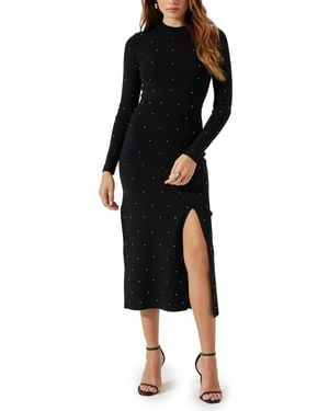 Astr Kariana Long Sleeve Sweater Dress - Black
