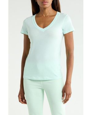 L'Agence Becca V-Neck T-Shirt - Blue
