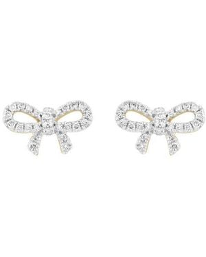 Effy Diamond Bow Stud Earrings - Metallic