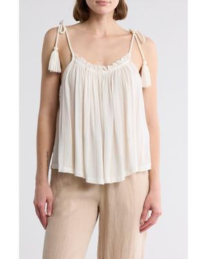 Elan Stripe Cover-Up Tank Top - Natural
