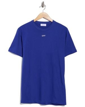 Off-White c/o Virgil Abloh Slim Fit Logo Cotton Graphic T-Shirt - Blue