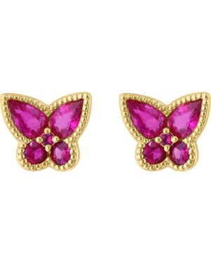 Effy Natural Ruby Butterfly Stud Earrings - Pink