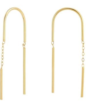 Adornia 18K Plated Bar Threader Earrings - Metallic