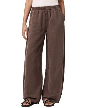 AllSaints Jett Wide Leg Pull-On Pants - Brown