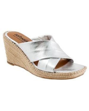 Softwalk Hastings Espadrille Platform Wedge Slide Sandal - White