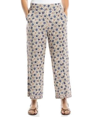Max Studio Wide Leg Pull-On Crop Pants - Gray