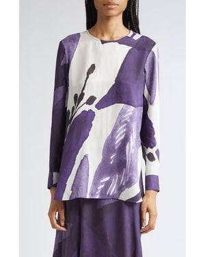 Marimekko Kovertaa Kylm Nkukka Floral Top - Purple