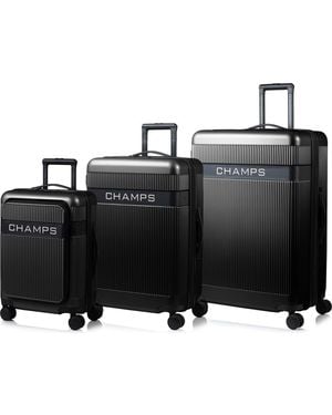 CHAMPS Onyx Ii 3-Piece Hardside Luggage Set - Black