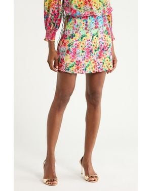 Alice + Olivia Carter Stitched Pleat Miniskirt - Multicolor