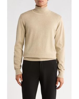 T.R. Premium Slim Fit Turtleneck Sweater - Natural