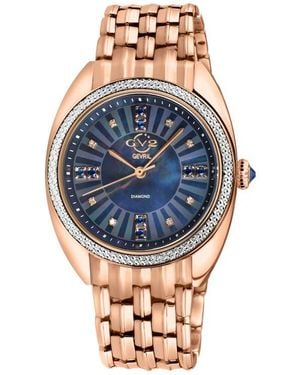 Gv2 Palermo Mother Of Pearl Dial Diamond Bracelet Watch, 35Mm - Blue