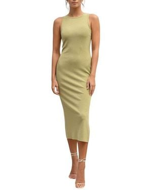 Blu Pepper Ribbed Tank Dress - Green