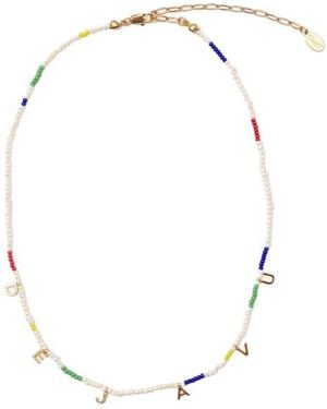 Clare V. Déjà Vu Beaded Charm Necklace - White