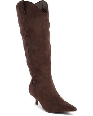 Steven New York Britt Knee High Western Boot - Brown