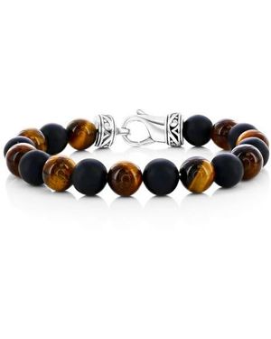 Black Jack Jewelry Onyx & Tiger's Eye Beaded Bracelet - Black