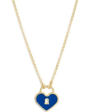 Meshmerise Heart Lock Pendant Necklace - Blue