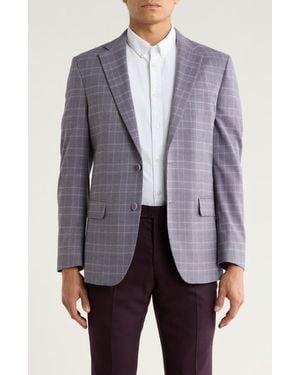 Original Penguin Plaid Notch Lapel Blazer - Purple
