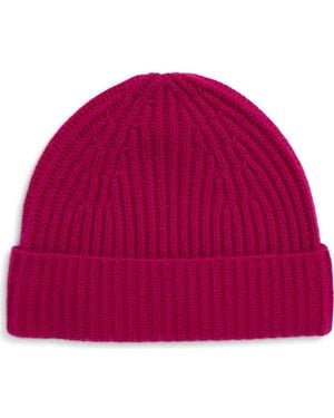 Nordstrom Cashmere Rib Knit Beanie - Red