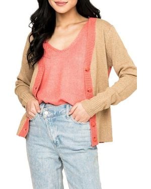 Gibsonlook Gigi Colorblock Cardigan - Red
