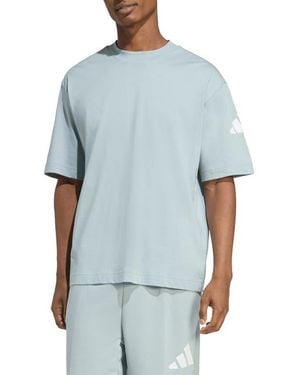 adidas Essentials Loose Fit 3-Bar Logo T-Shirt - Blue