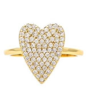 Rivka Friedman 18K Plated Pavé Cubic Zirconia Heart Ring - White