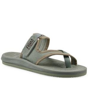 White Mountain Basket Woven Slide Sandal - Green