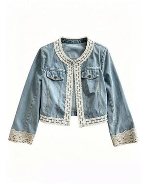 Wdny Lace Trim Jacket - Blue