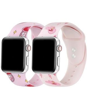 The Posh Tech Set Of 2 Printed Silicone Apple Watch Watchbands - Black